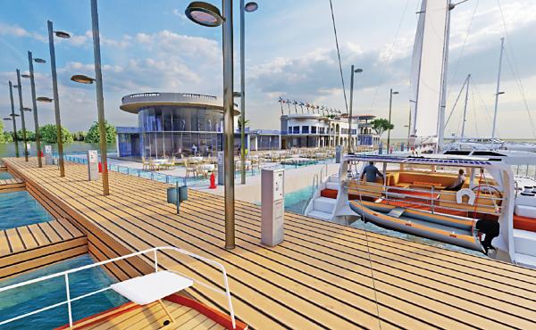 Pontoon arrangement for Ismailia’s Green Marina.