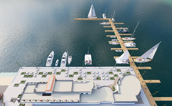 Pontoon arrangement for Ismailia’s Green Marina.